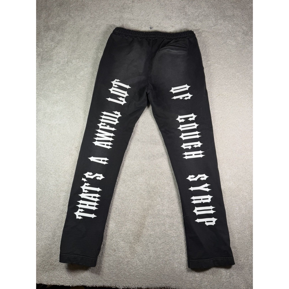 Trapstar London It's A Secret Joggers Black Washed Graphic Zip Hem Pants Large